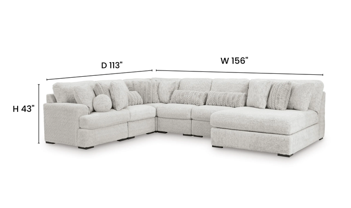 Modern Heritage Cuddle Plush 6-Piece Sectional with Chaise - Jennifer Furniture