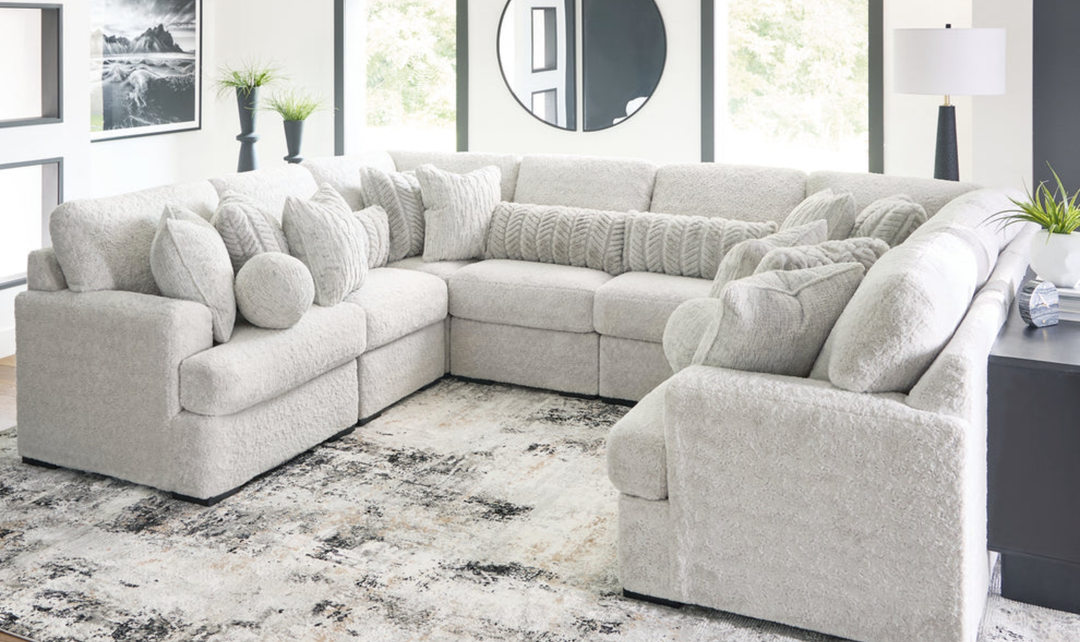 Modern Heritage Cuddle Plush 8-Piece U-Shape Fabric Sectional Sofa - Jennifer Furniture