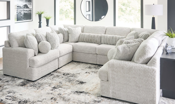 Modern Heritage Cuddle Plush 8-Piece U-Shape Fabric Sectional Sofa - Jennifer Furniture