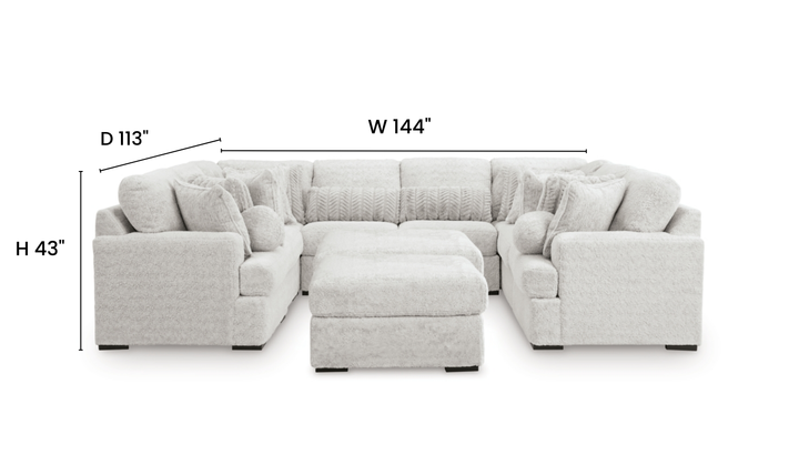 Modern Heritage Cuddle Plush 10-Piece U-Shape Fabric Sectional Sofa