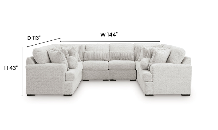 Modern Heritage Cuddle Plush 8-Piece U-Shape Fabric Sectional Sofa - Jennifer Furniture