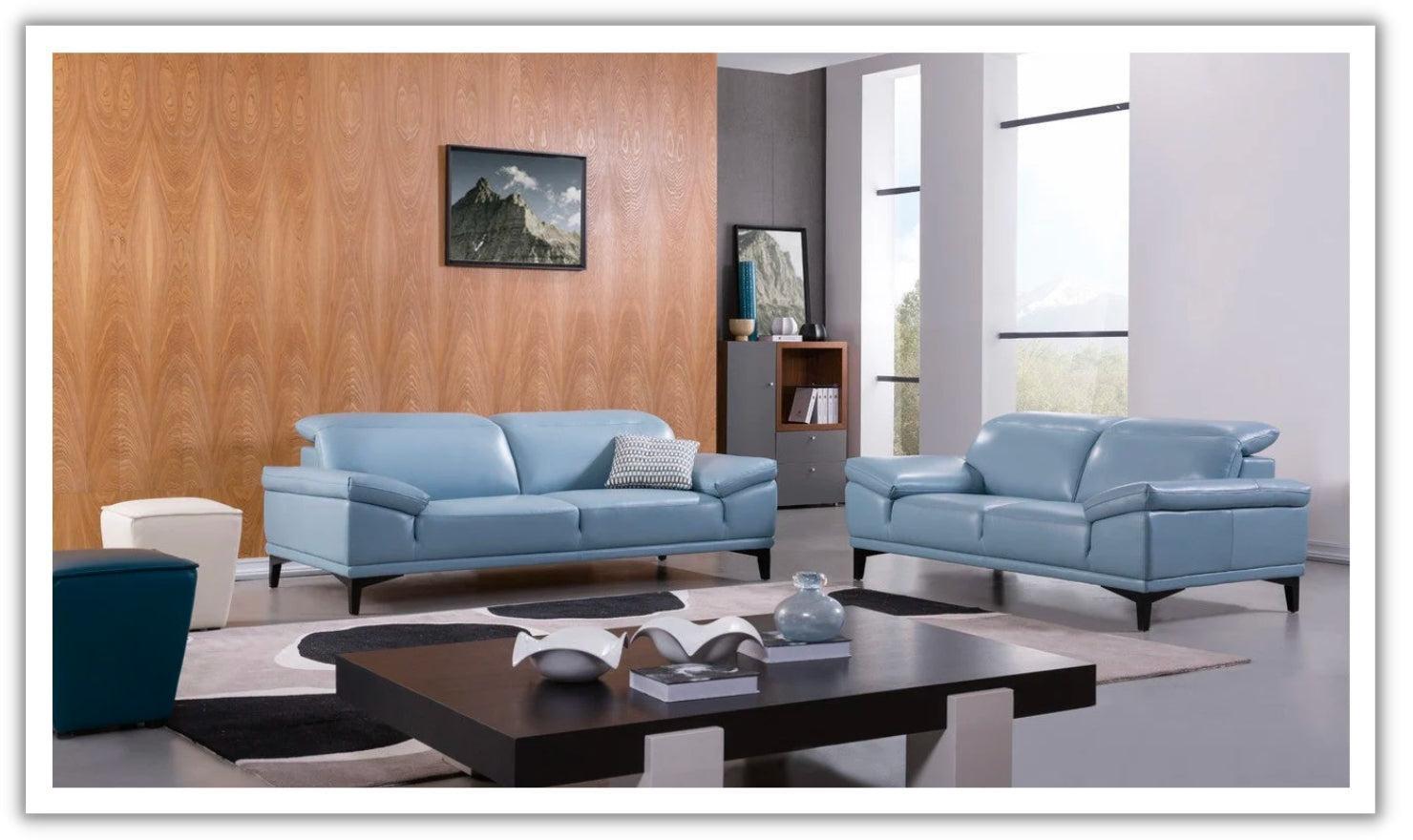 Gio Italia Daisy 2-piece Leather Living Room Set with Foam Cushions