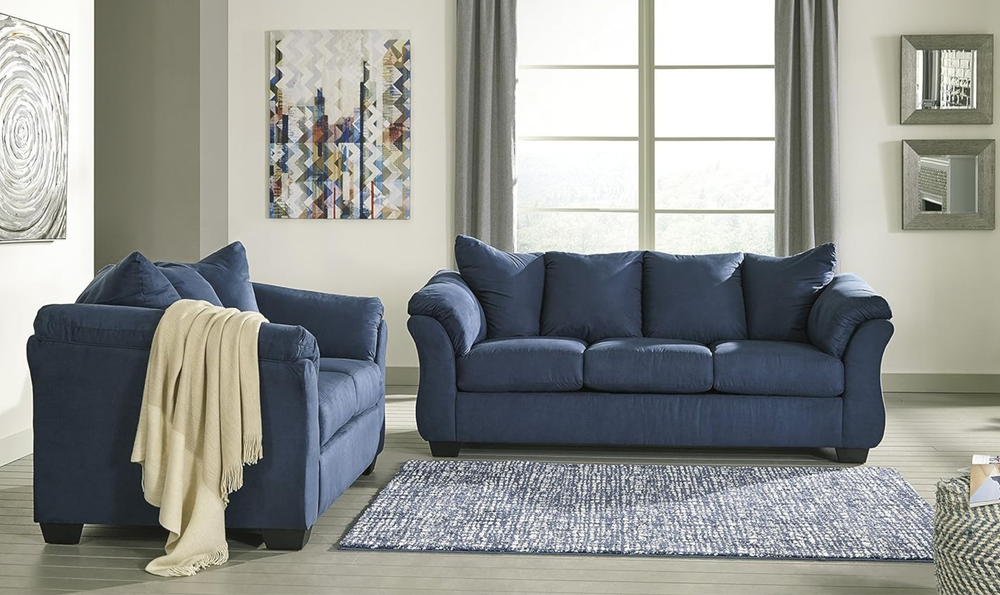 Modern Heritage Darcy 2-Pieces Fabric Contemporary Living Room Set - Jennifer Furniture