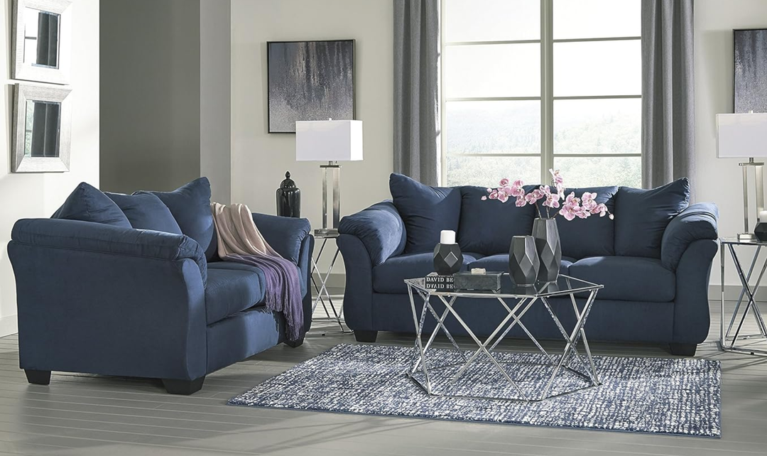 Modern Heritage Darcy 2-Pieces Fabric Contemporary Living Room Set - Jennifer Furniture