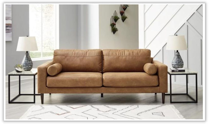 Telora Caramel Leather Living Room Set