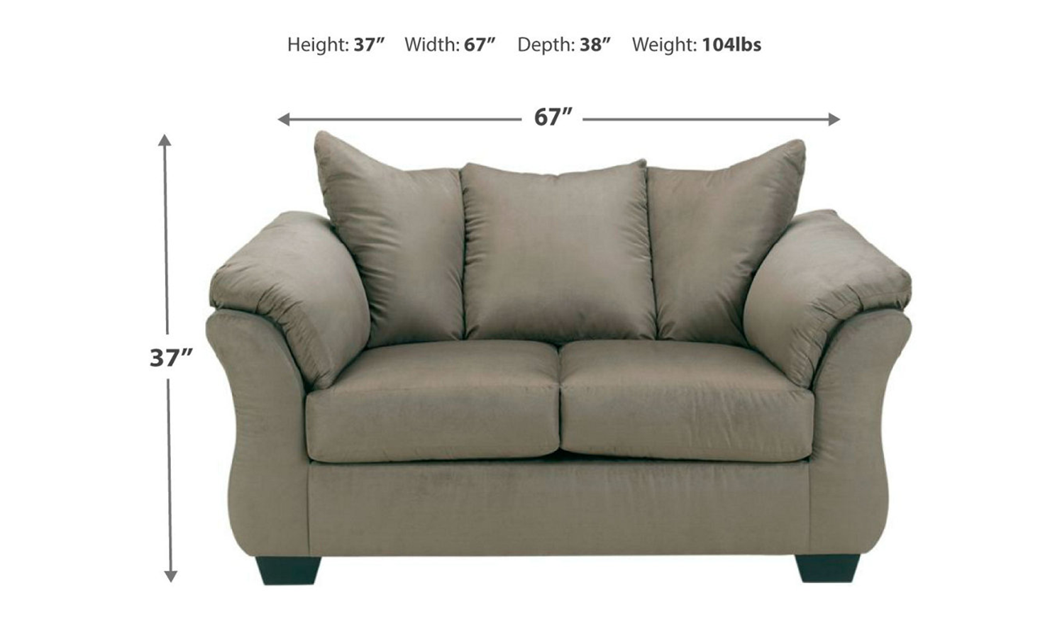 Darcy Loveseat With Pillow Arms