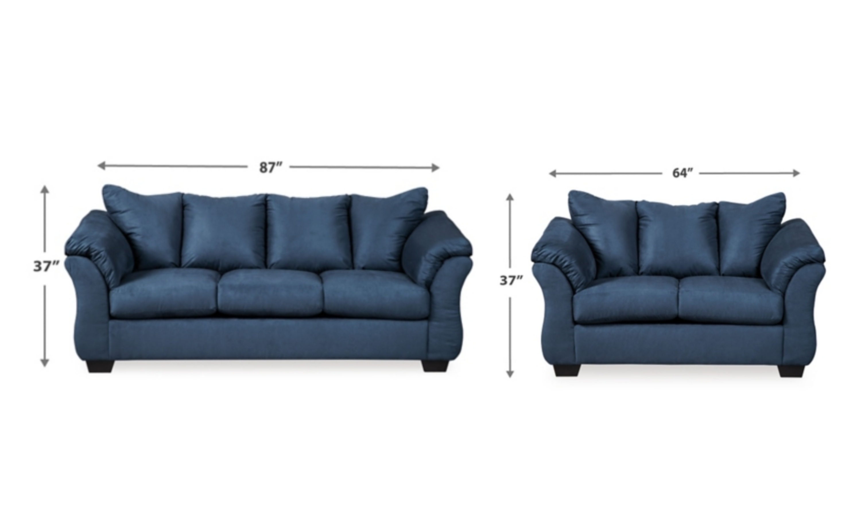 Modern Heritage Darcy 2-Pieces Fabric Contemporary Living Room Set - Jennifer Furniture
