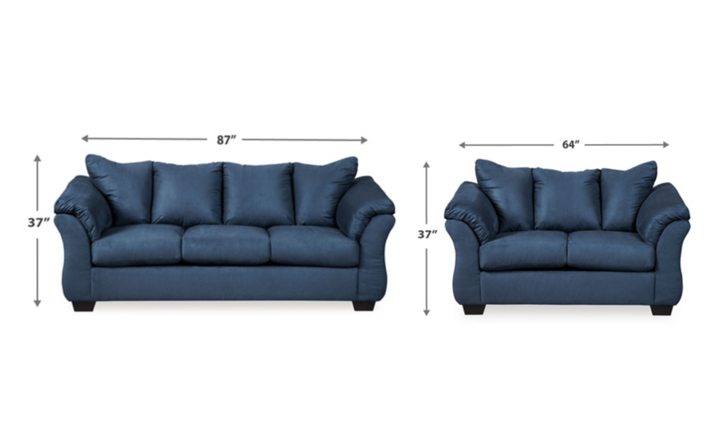 Modern Heritage Darcy 2-Pieces Fabric Contemporary Living Room Set - Jennifer Furniture