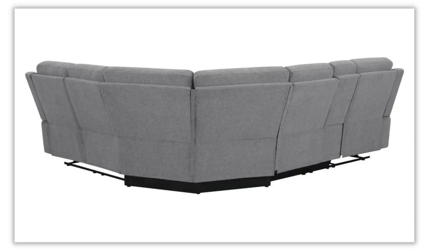 Coaster David 3-piece Upholstered Motion Sectional with Pillow Arms