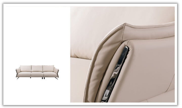 Giada 3 Seater Leather Sofa in Beige