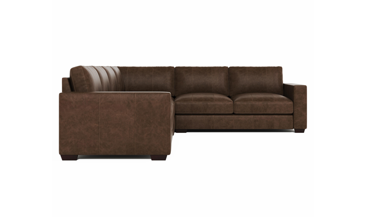Bernhardt Dawkins L-Shaped Leather Sectional Sofa with Oversized Track Arms - Jennifer Furniture