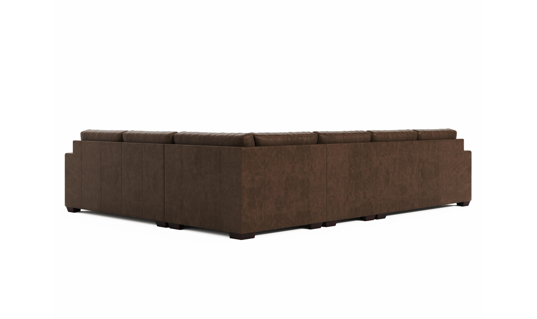Bernhardt Dawkins L-Shaped Leather Sectional Sofa with Oversized Track Arms - Jennifer Furniture