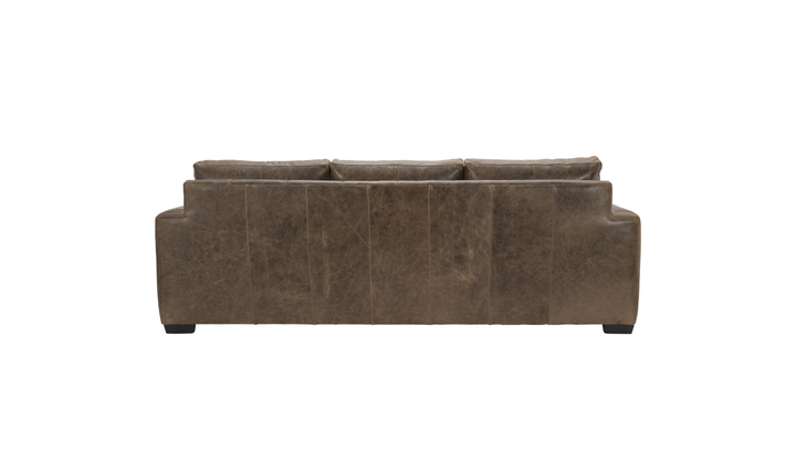 Bernhardt Dawkins Top-Grain Leather Sofa with Track Arms in Brown - Jennifer Furniture