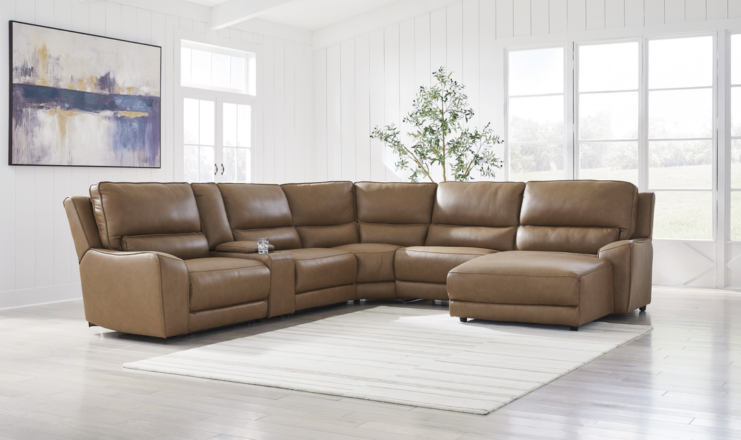 Modern Heritage DeepWakes 6-Piece Power Reclining Sectional with Chaise - Jennifer Furniture