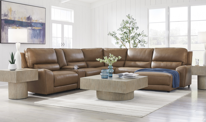Modern Heritage DeepWakes 6-Piece Power Reclining Sectional with Chaise - Jennifer Furniture