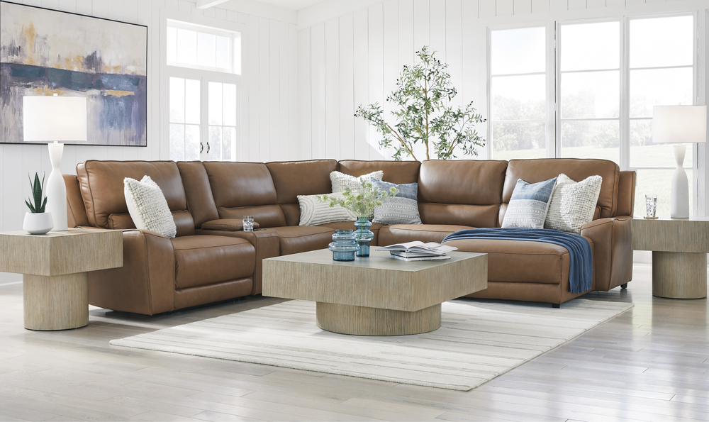 Modern Heritage DeepWakes 6-Piece Power Reclining Sectional with Chaise - Jennifer Furniture
