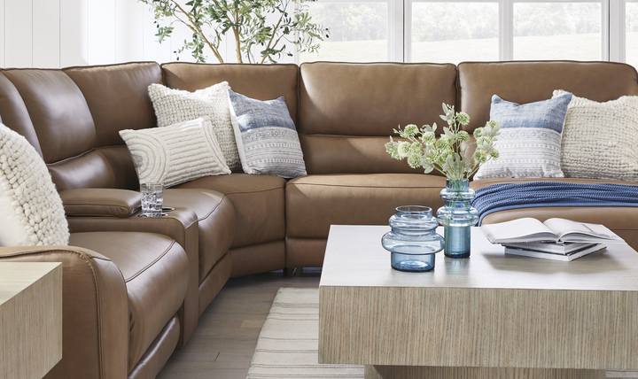 Modern Heritage DeepWakes 6-Piece Power Reclining Sectional with Chaise - Jennifer Furniture