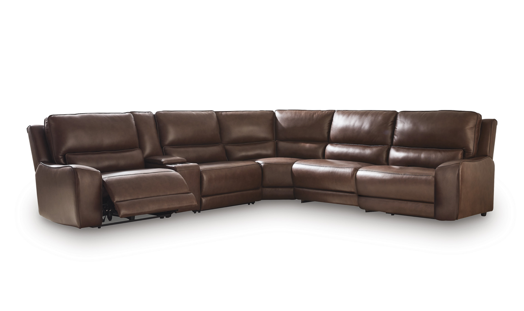 Modern Heritage DeepWakes 6-Piece Reclining Sectional with Storage Console - Jennifer Furniture