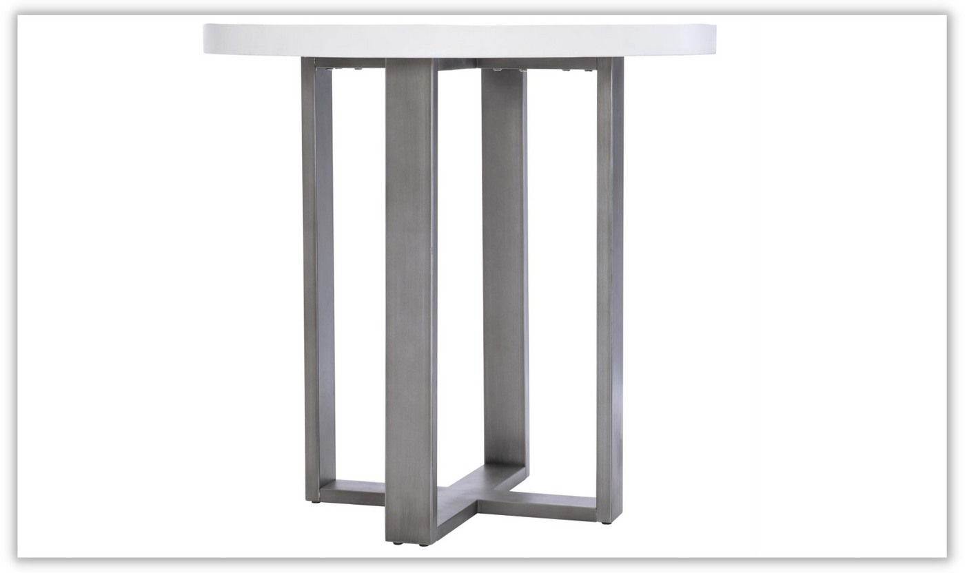 Del Mar White Transitional Round Outdoor Counter Table