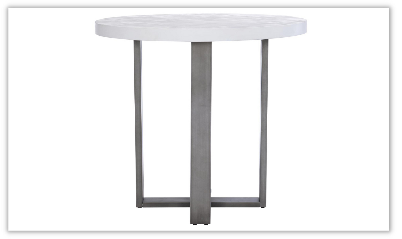Del Mar White Transitional Round Outdoor Counter Table