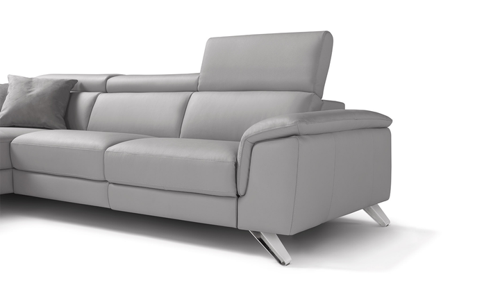 ESF Denver L-Shaped Gray Sectional With Electric Recliner