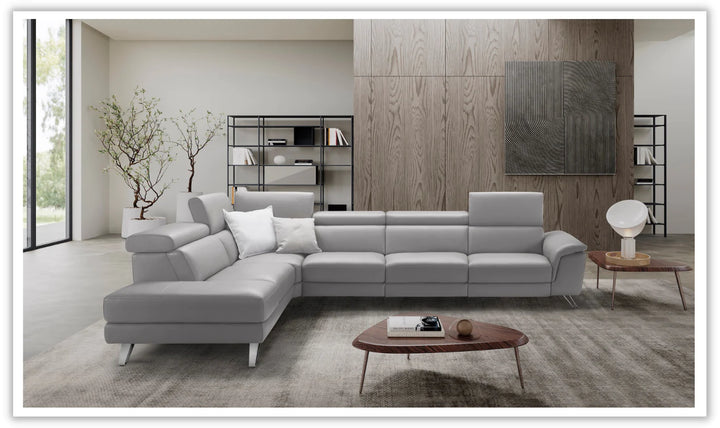 ESF Denver L-Shaped Gray Sectional With Electric Recliner