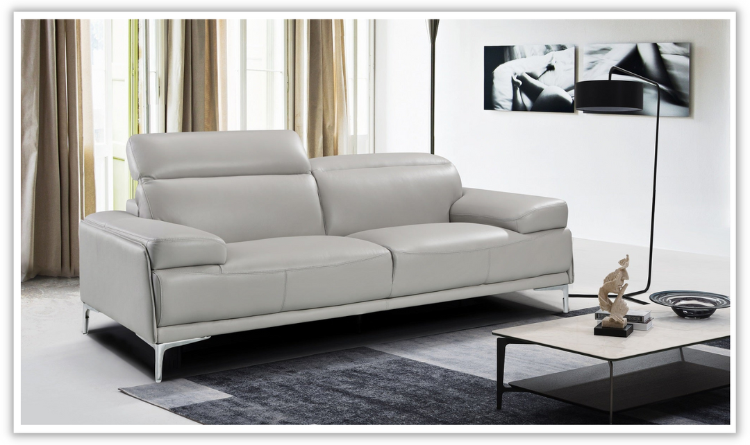 Jennifer Italia Detente Leather Loveseat With Adjustable Headrest