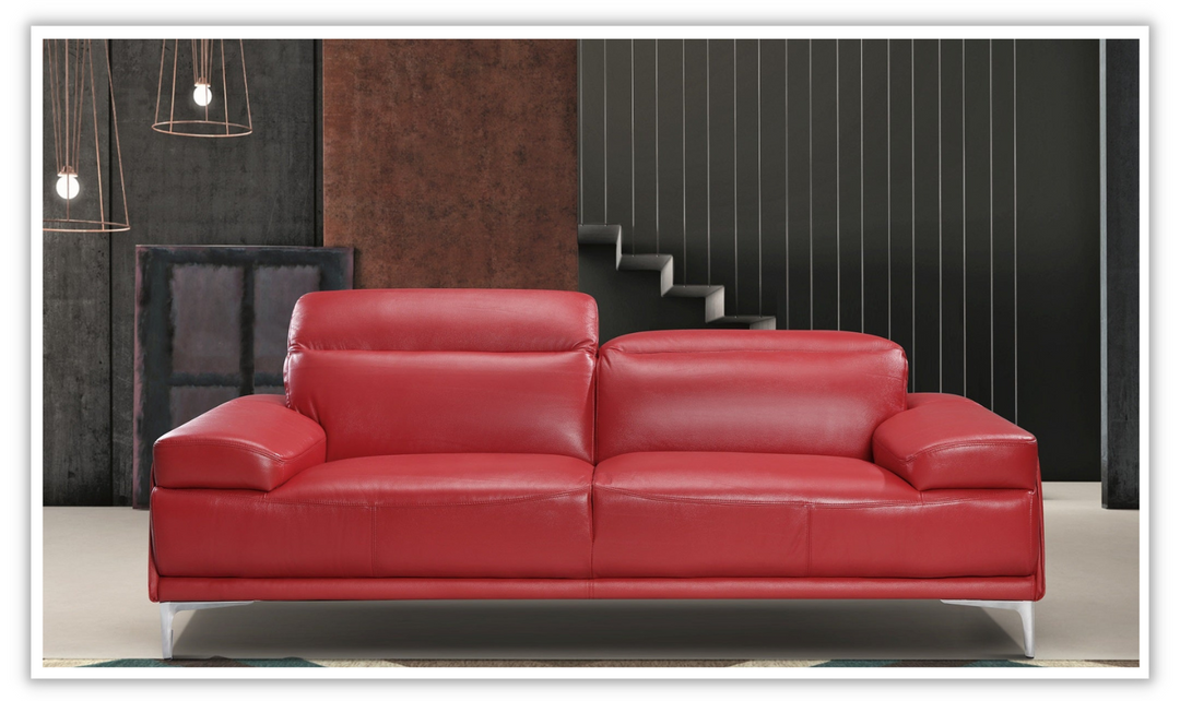 Jennifer Italia Detente Leather Loveseat With Adjustable Headrest
