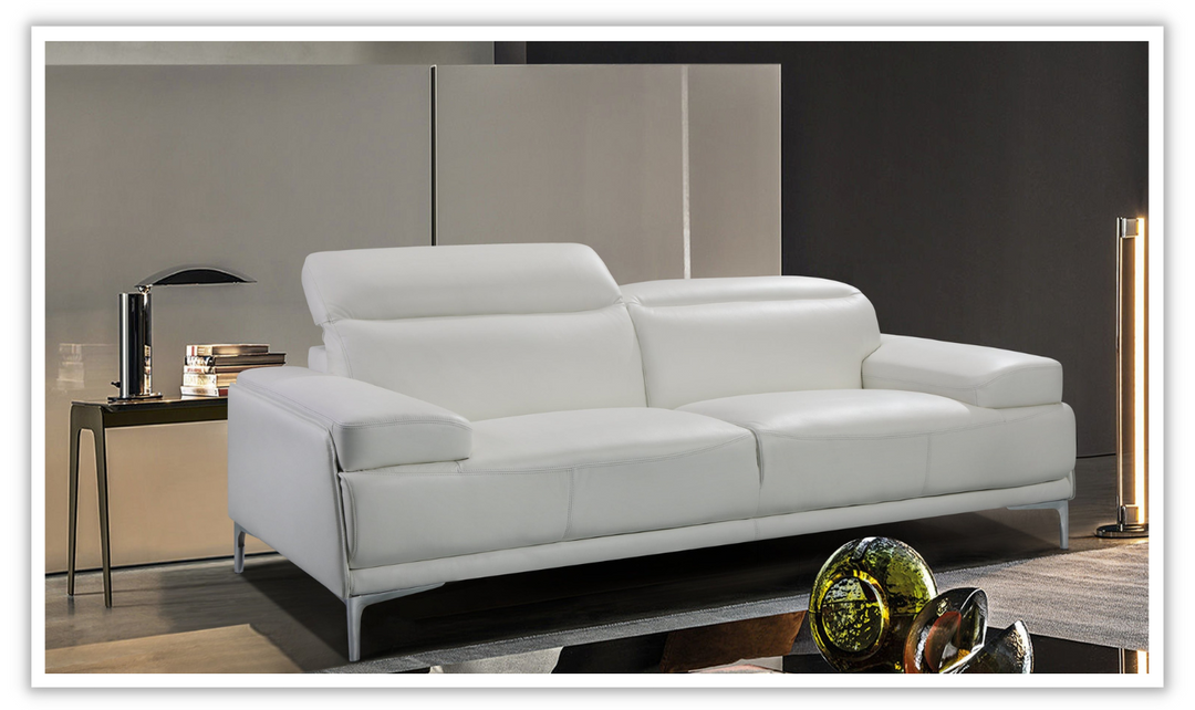Jennifer Italia Detente Leather Loveseat With Adjustable Headrest