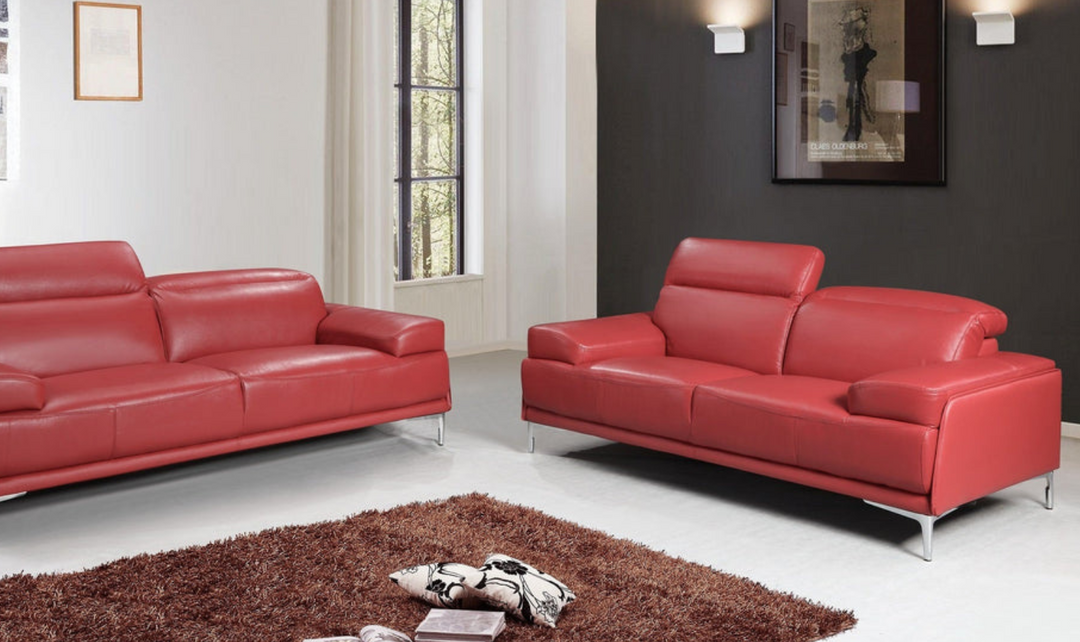 Jennifer Italia Detente Leather Loveseat With Adjustable Headrest