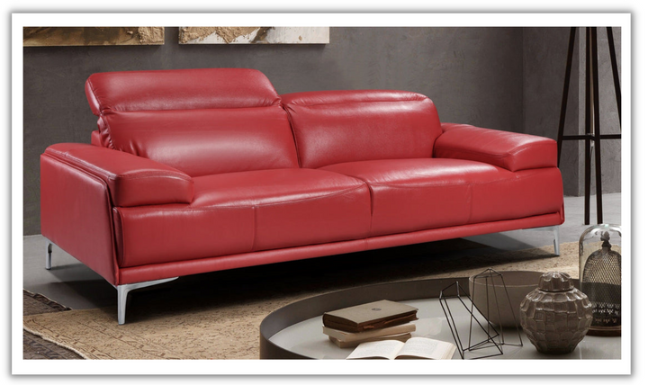 Jennifer Italia Detente Leather Loveseat With Adjustable Headrest