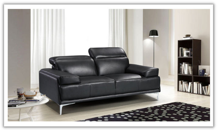 Jennifer Italia Detente Leather Loveseat With Adjustable Headrest