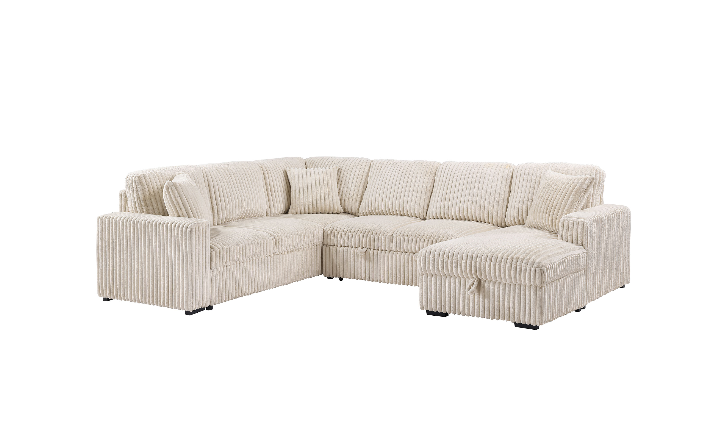 Modern Heritage Devonshire Sleeper Sectional Sofa with Storage Chaise - Jennifer Furniture