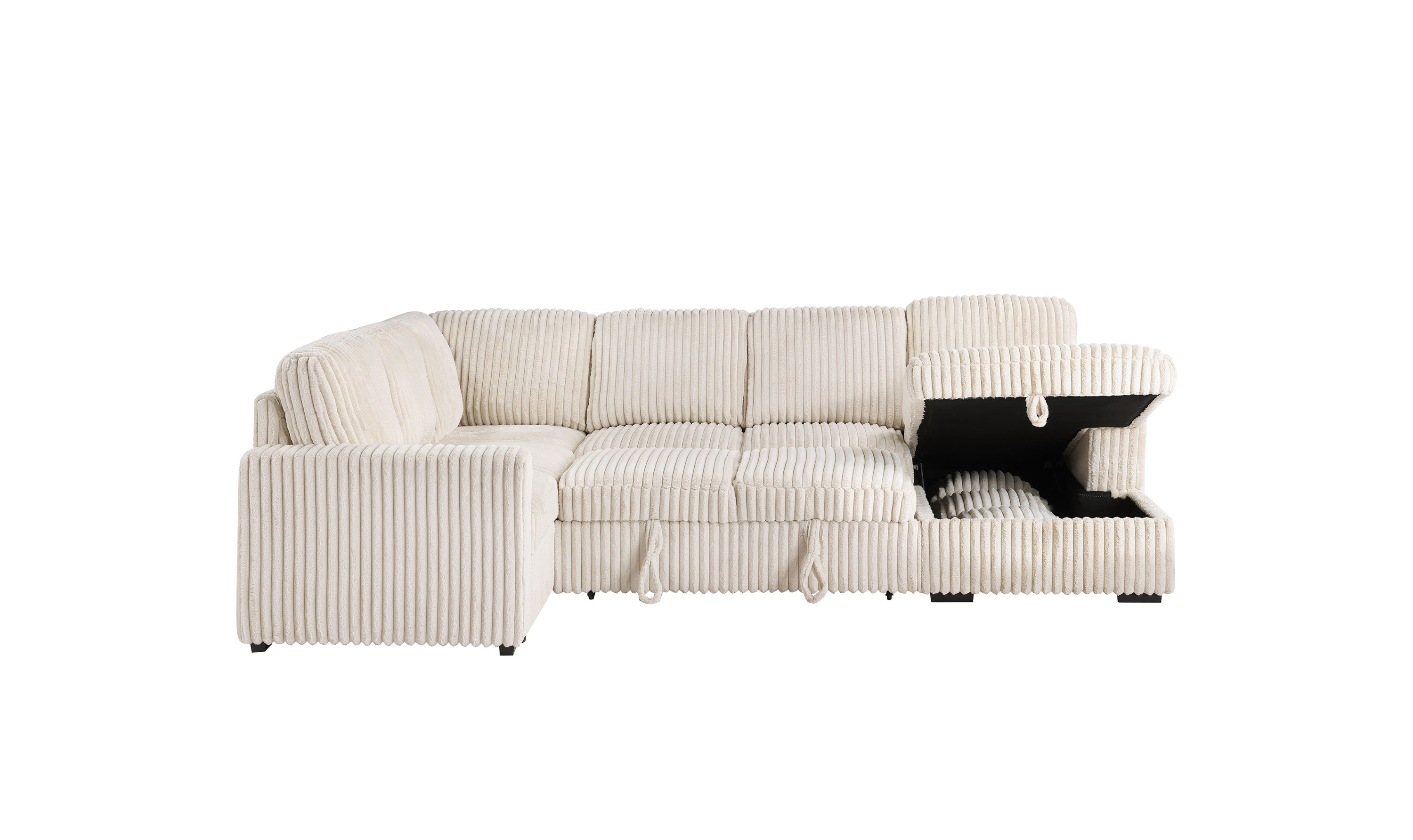 Modern Heritage Devonshire Sleeper Sectional Sofa with Storage Chaise - Jennifer Furniture