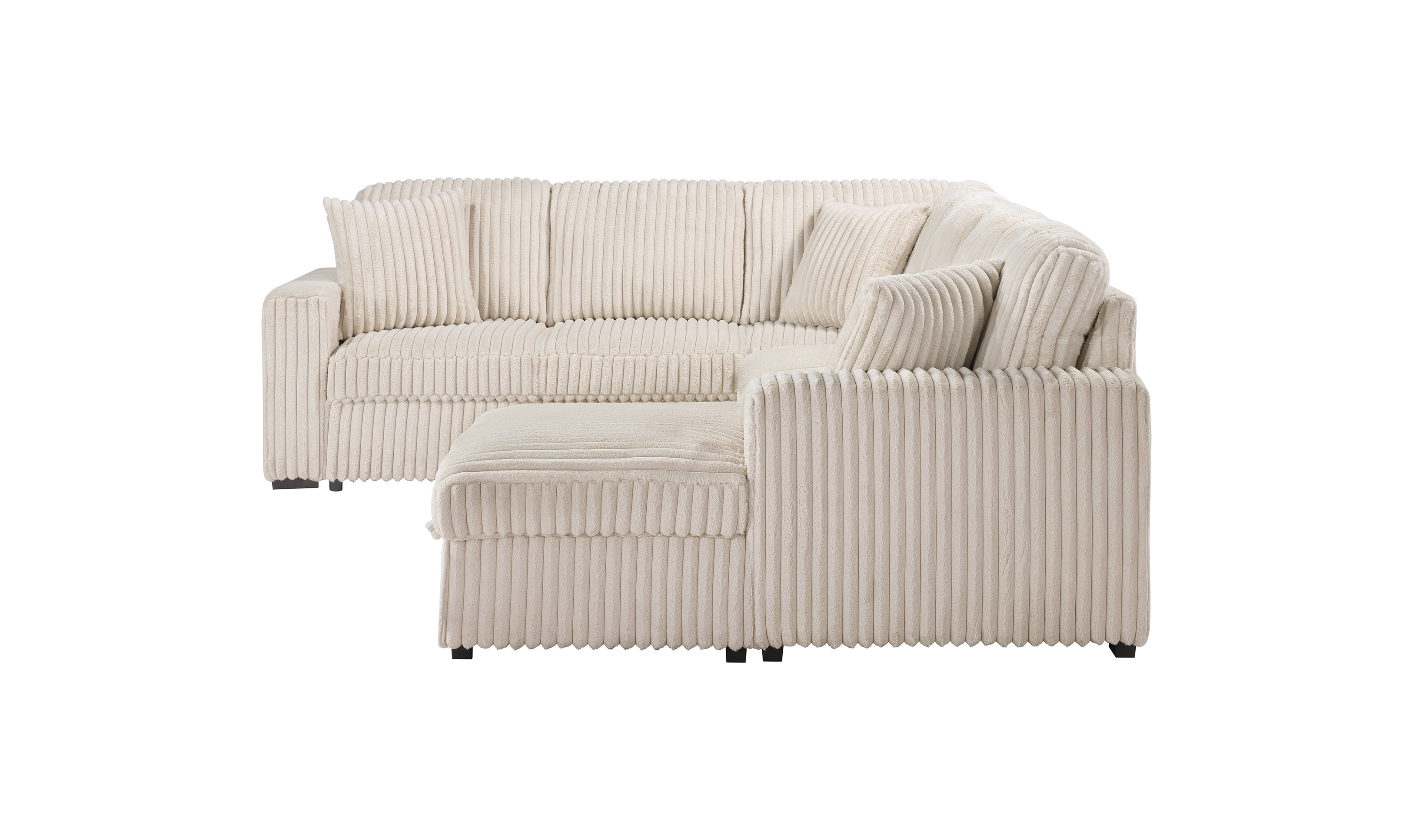 Modern Heritage Devonshire Sleeper Sectional Sofa with Storage Chaise - Jennifer Furniture
