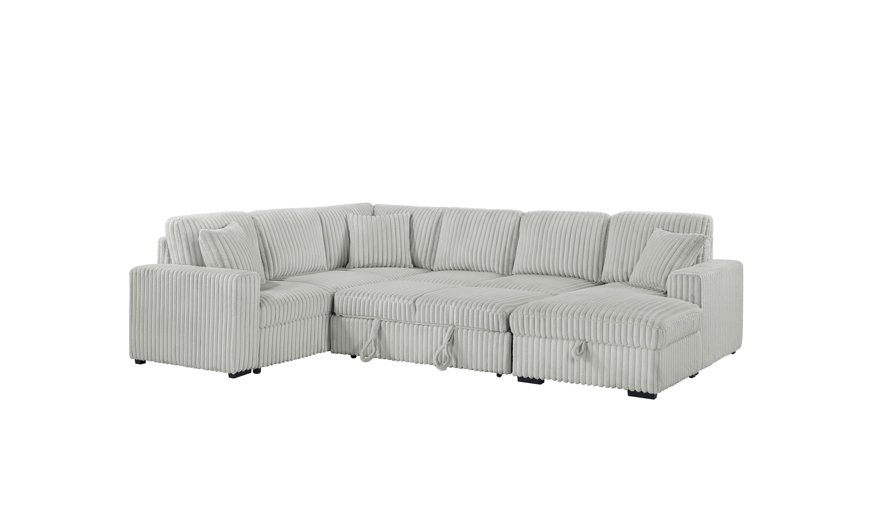 Modern Heritage Devonshire Sleeper Sectional Sofa with Storage Chaise - Jennifer Furniture