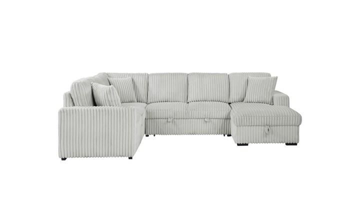 Modern Heritage Devonshire Sleeper Sectional Sofa with Storage Chaise - Jennifer Furniture
