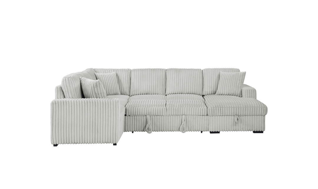 Modern Heritage Devonshire Sleeper Sectional Sofa with Storage Chaise - Jennifer Furniture