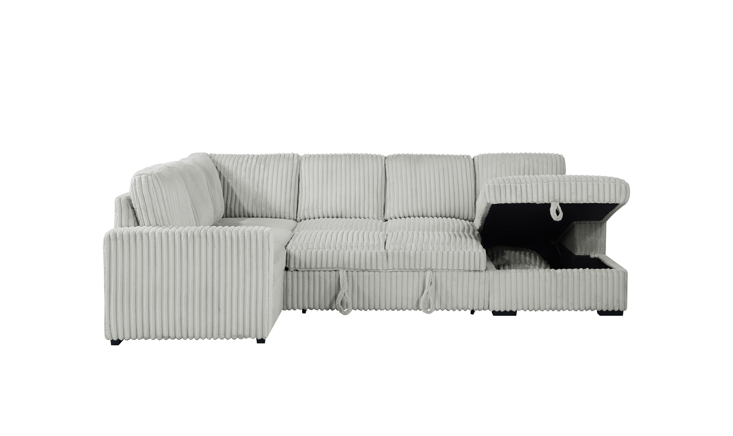 Modern Heritage Devonshire Sleeper Sectional Sofa with Storage Chaise - Jennifer Furniture