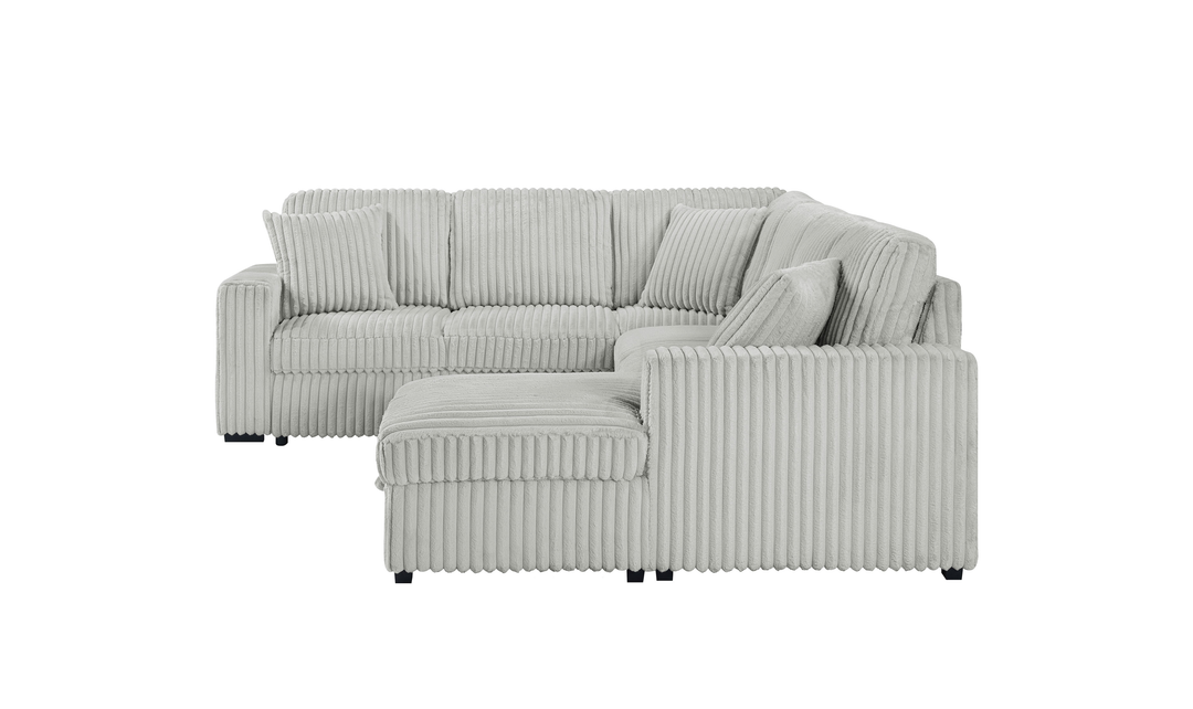 Modern Heritage Devonshire Sleeper Sectional Sofa with Storage Chaise - Jennifer Furniture