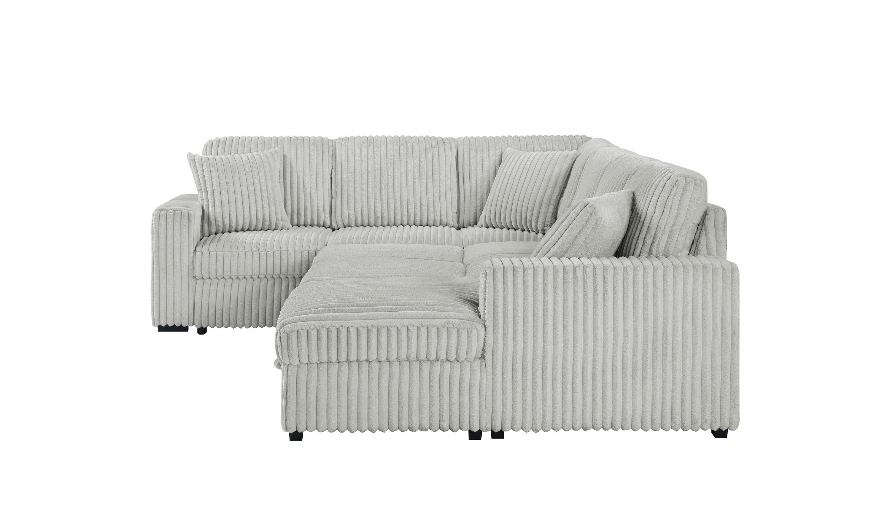 Modern Heritage Devonshire Sleeper Sectional Sofa with Storage Chaise - Jennifer Furniture