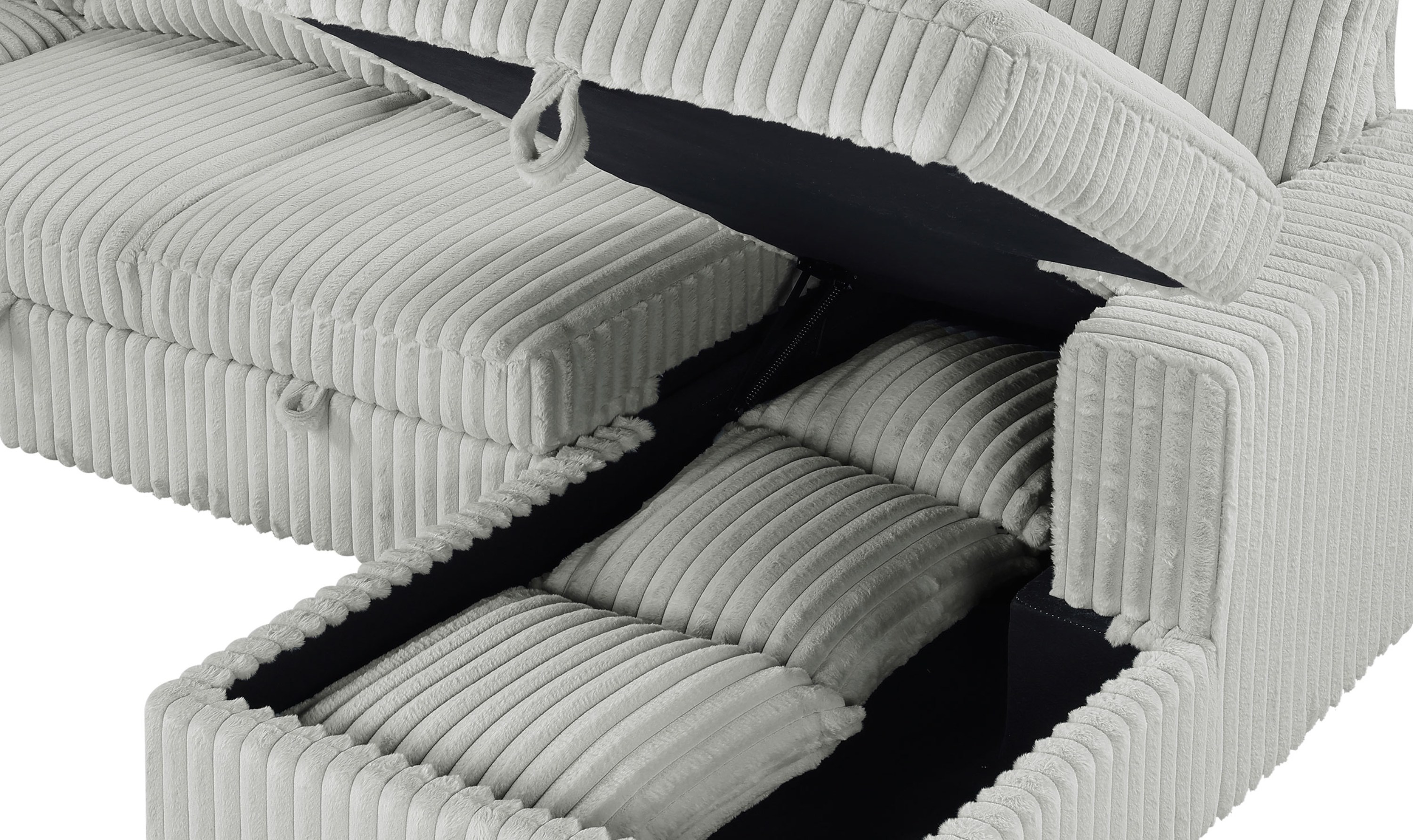 Modern Heritage Devonshire Sleeper Sectional Sofa with Storage Chaise - Jennifer Furniture