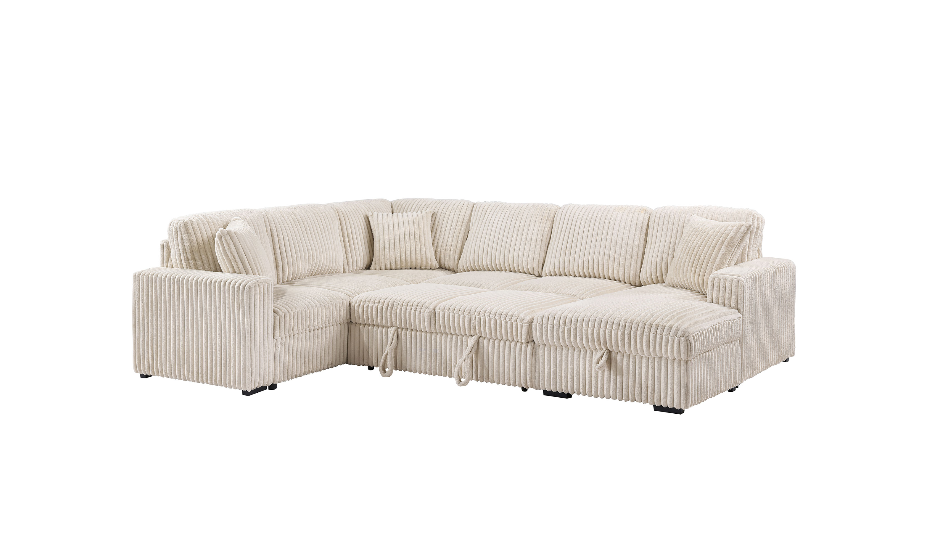 Modern Heritage Devonshire Sleeper Sectional Sofa with Storage Chaise - Jennifer Furniture