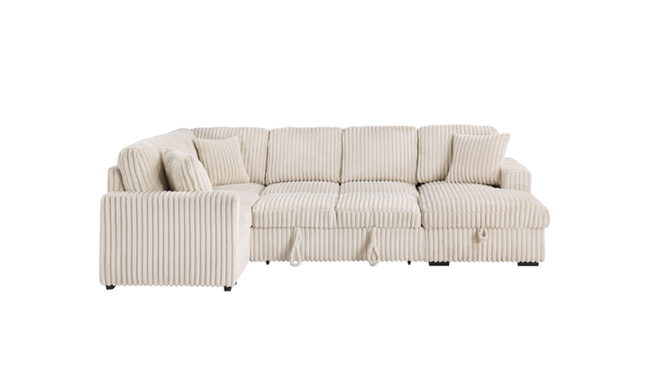 Modern Heritage Devonshire Sleeper Sectional Sofa with Storage Chaise - Jennifer Furniture