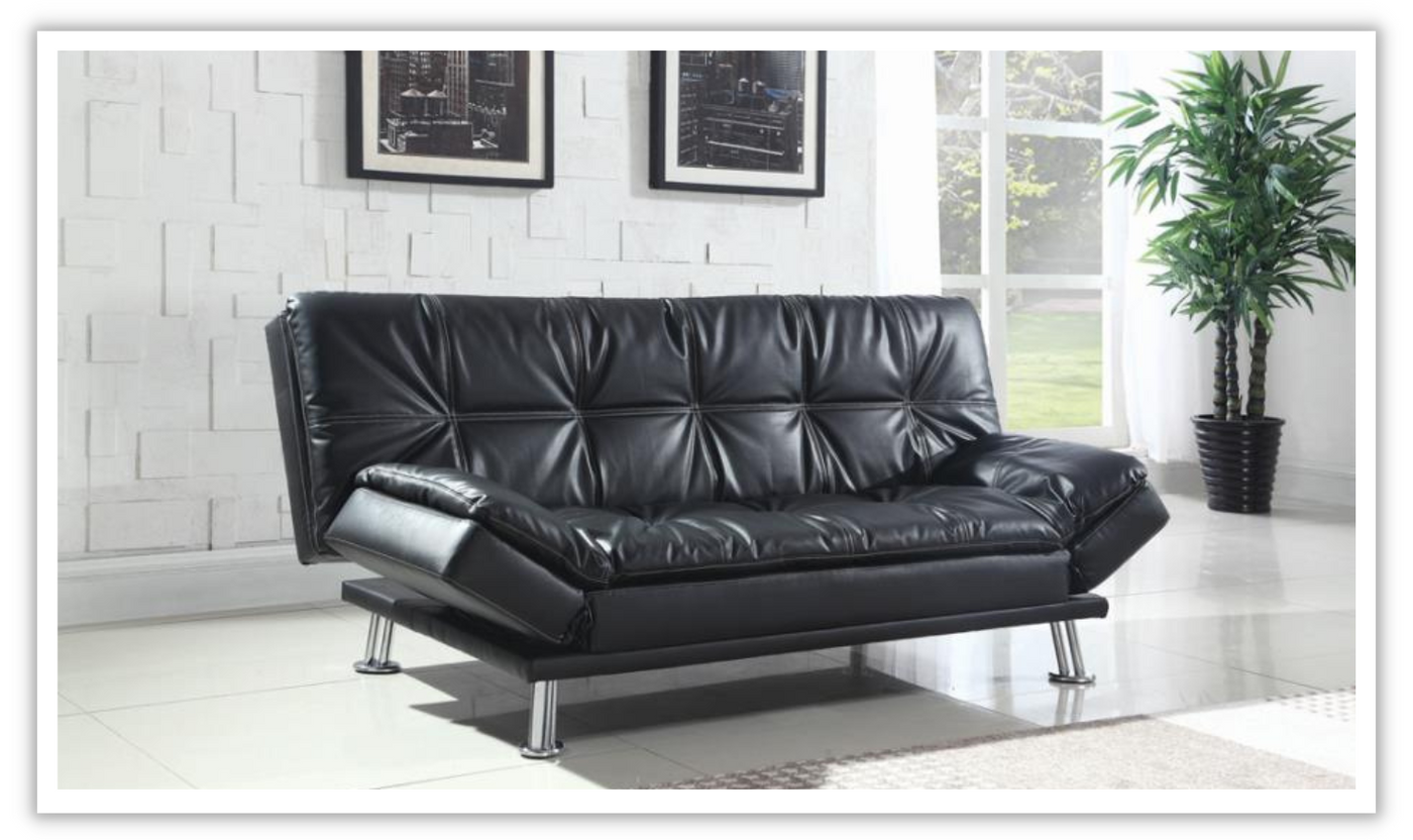 Dilleston Faux Leather Sleeper Sofa with Pillow-Top Arms