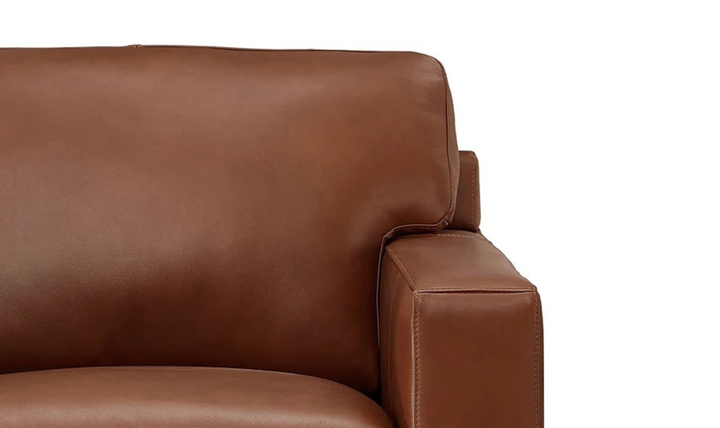 Dillon 2-Seater Waxy Pull-up Leather Loveseat WIth Track Arms-Jennifer