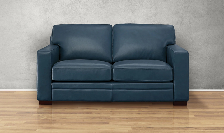 Dillon 2-Seater Waxy Pull-up Leather Loveseat WIth Track Arms-Jennifer