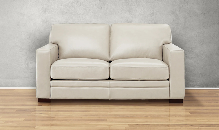 Dillon 2-Seater Waxy Pull-up Leather Loveseat WIth Track Arms-Jennifer