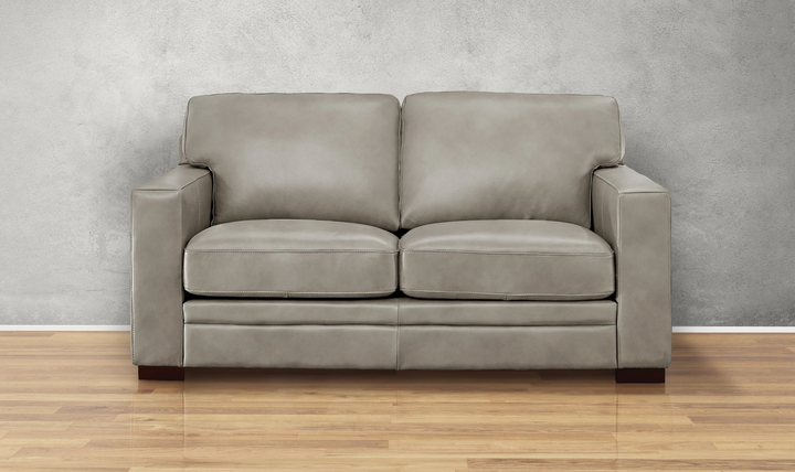 Dillon 2-Seater Waxy Pull-up Leather Loveseat WIth Track Arms-Jennifer
