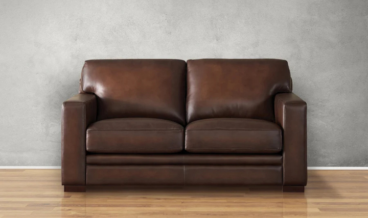 Dillon 2-Seater Waxy Pull-up Leather Loveseat WIth Track Arms-Jennifer